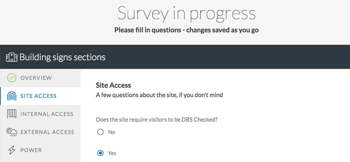 Survey in progress